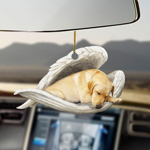 Yellow Labrador sleeping angel for Labrador lover dog mom ornament