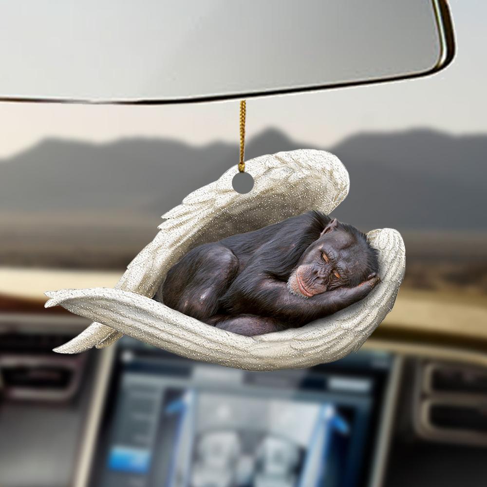 Godmerch- Ornaments- Chimpanzee sleeping angel Chimpanzee lovers ornament, Dog Ornaments, Car Ornaments