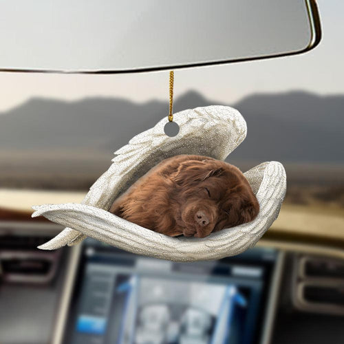 Brown Newfoundland Sleeping Angel Brown Newfoundland Lovers Ornament Cus