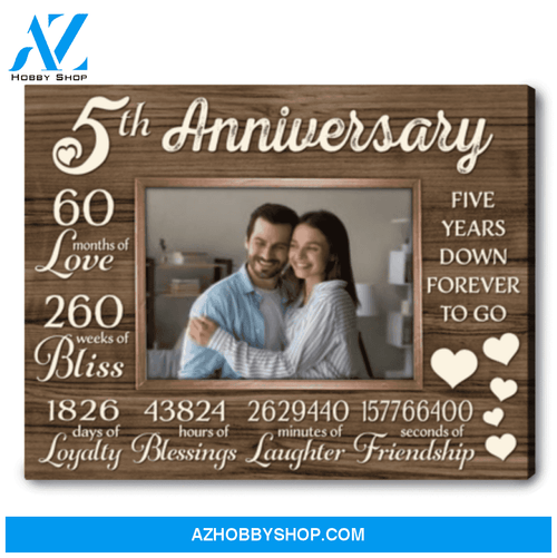 5 Years Of Husband and Wife 5th Anniversary Custom Canvas Gift
