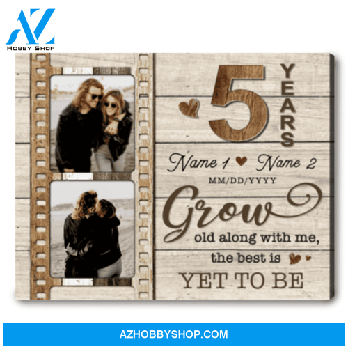 5 Years Of Husband and Wife 5th Anniversary Custom Canvas Gift