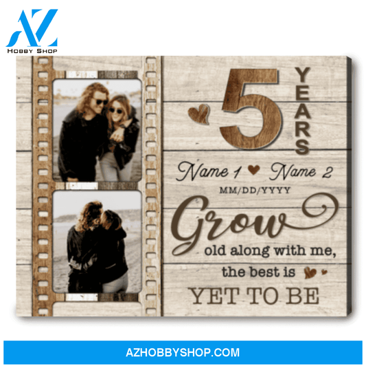 5 Years Of Husband and Wife 5th Anniversary Custom Canvas Gift