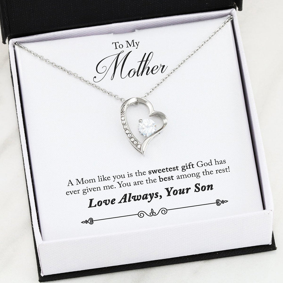 Namashops - Forever Love Necklace - To My Mother - Forever Love - The Best Among The Rest, Gift For Wife, For Mom, Gift For Christmas, Birthday