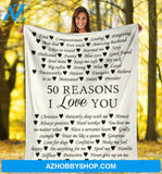 50 Reasons I Love You Blanket Gift for Loved Family Friend 