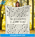 50 Reasons I Love You Blanket Gift for Loved Family Friend 