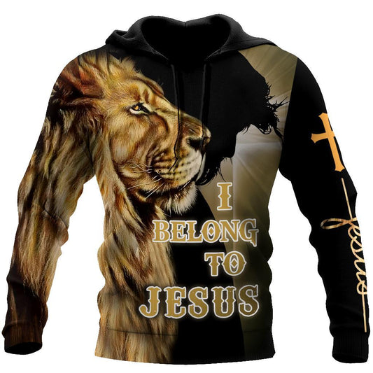 Lion Gifts Lion love Jesus Over Printed US Unisex Size Hoodie