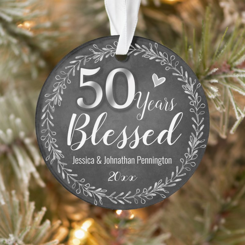 50 Years Blessed Wedding Anniversary Ornament
