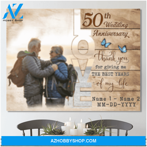 50th Anniversary Gifts Unique For Couple Personalized Canvas Print