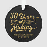 50Th Anniversary Black And Gold Photo Keepsake Ornament