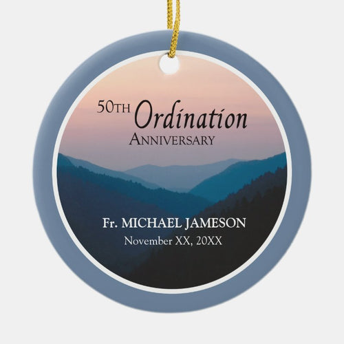 50Th Anniversary Of Ordination Congratulations Ceramic Ornament