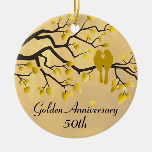 50Th Anniversary Personalized Celebration Ceramic Ornament