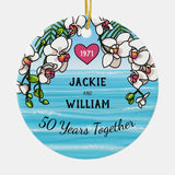 50Th Anniversary Tropical Beach Orchids Ceramic Ornament