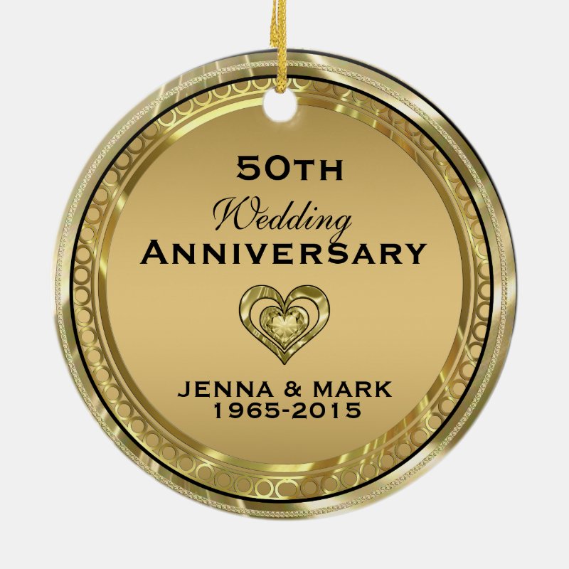 50Th Gold Wedding Anniversary Ornament