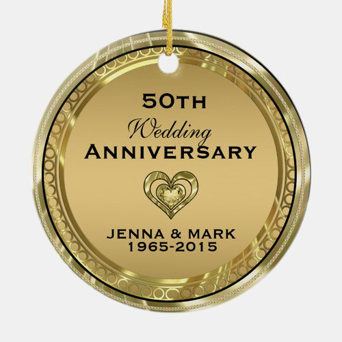 50Th Gold Wedding Anniversary Ornament