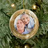 50Th Golden Anniversary, 2-Sided 2-Photo Gold Ceramic Ornament