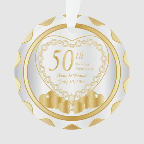 50Th Golden Wedding Anniversary 2 Ornament