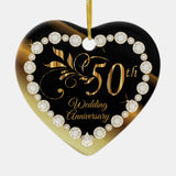 50Th Golden Wedding Anniversary Keepsake Ceramic Ornament