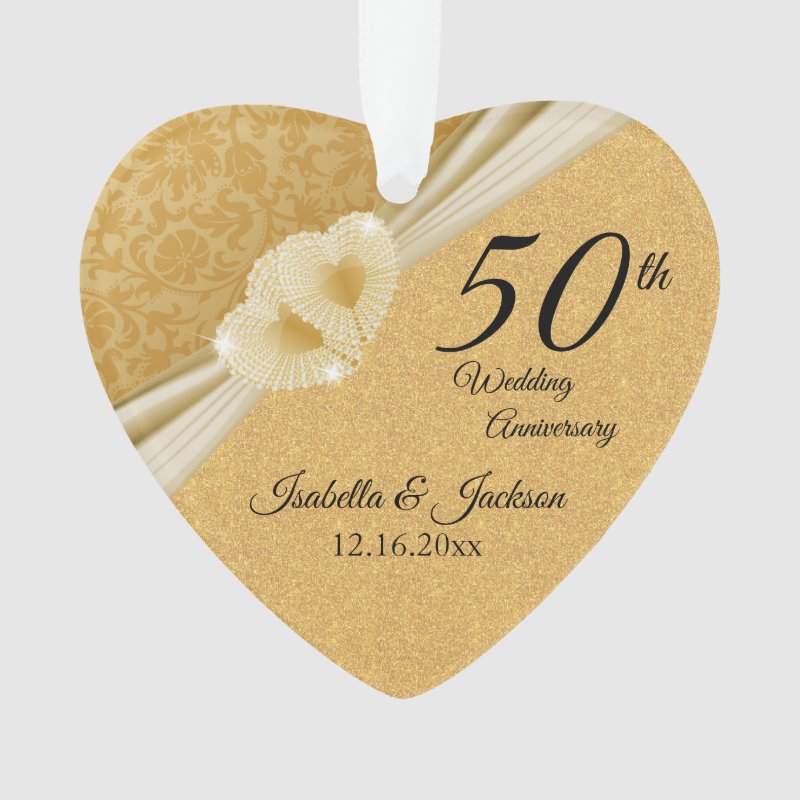 50Th Golden Wedding Anniversary Ornament