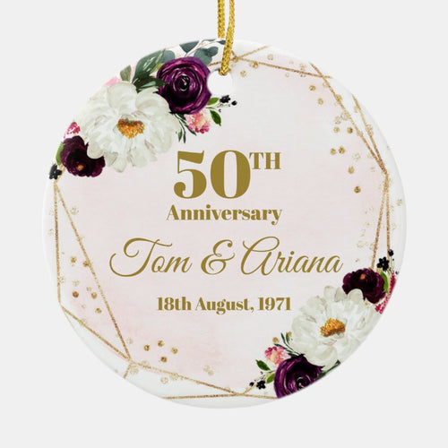 50Th Golden Wedding Anniversary Ornament