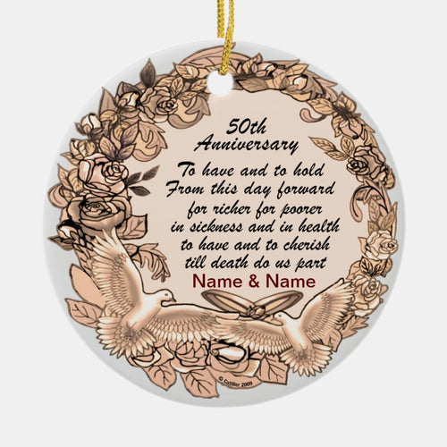 50Th Wedding Anniversary     Ceramic Ornament
