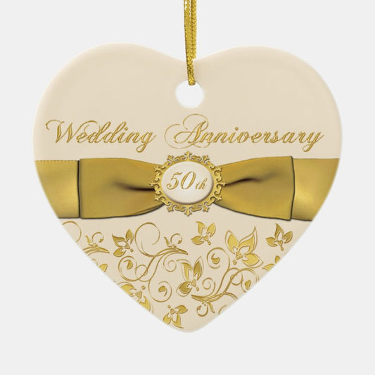 50Th Wedding Anniversary Christmas Ornament