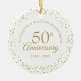 50Th Wedding Anniversary Gold Dust Confetti Ceramic Ornament