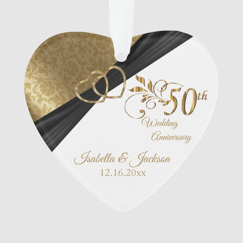 50Th  Wedding Anniversary Keepsake Design Ornament
