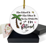 Retirement Gift For Men Women Retirement Party Keepsake Present Retirement Farewell Ornament Keepsake Christmas Birthday 3" Circle Ceramic Ornament With Gold Ribbon & Gift Box