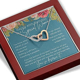 40th birthday necklace gift ideas for woman Daughter Best friend Girlfriend message card Interlocking Hearts