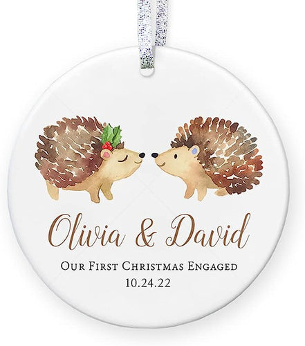 Our 1St Christmas Engagement Ornament , Personalized Names Date, First Xmas Engaged Gift For Fiancee - 3