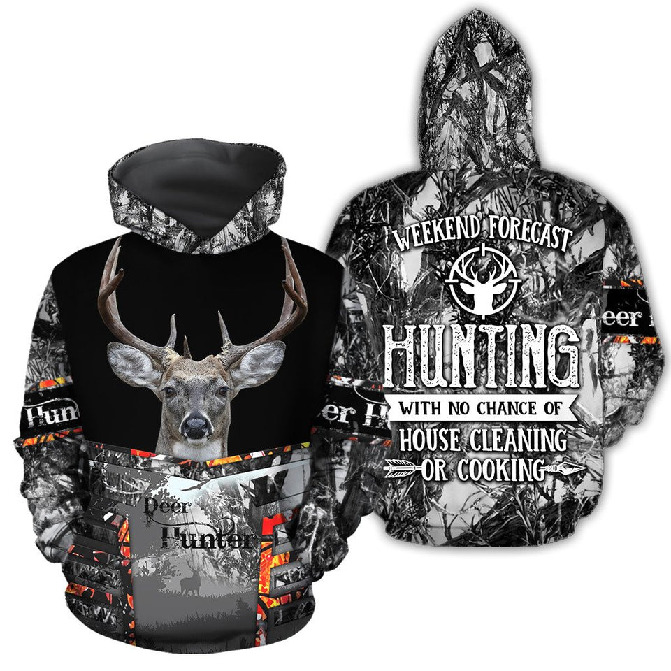 Hunting Gifts Deer Hunting Gifts Deer Hunt Weekend All Over Printed US Unisex Size Hoodie