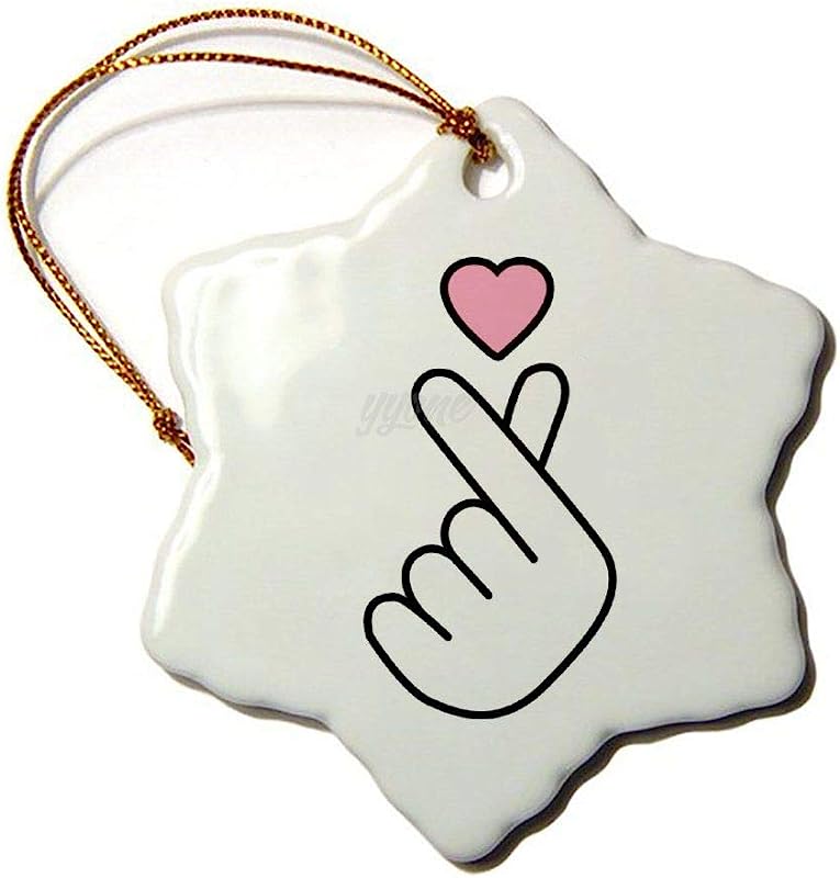 Personalized Printed Ceramic Ornaments Kpop Symbol-Love, Hanging Ornament For Home, Snowflake Shaped For Christmas Tree Decoration