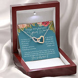 40th birthday necklace gift ideas for woman Daughter Best friend Girlfriend message card Interlocking Hearts