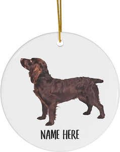 Lovesout Funny Boykin Spaniel Brown Personalized Name Gifts  Christmas Tree Ornaments Circle