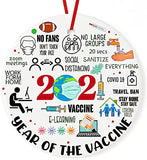 Prezzy  Christmas Ornament Year Of The Xmas Holiday Hanging Ceramic Round Ornament 2.9" White