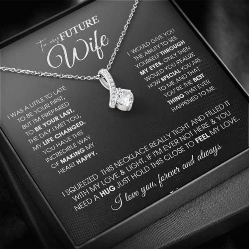 To My Future Wife Necklace Future Wife Gifts Alluring Beauty Necklace with Message Card and Gift Box Future Wife Gifts