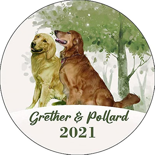 Golden Retrievers Christmas Ornament, Personalized Pets Ornaments, Custom Pets Name Christmas Bauble, Memorial Gifts Ornament For Pets Mom Dad, Keepsake Christmas Tree Decorations Hanging Ornaments