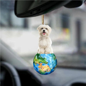 Maltese-Around My Dog-Two Sided Ornament