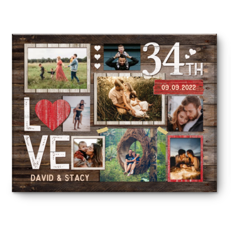 34th Wedding Anniversary Gift, 34th Anniversary Photo Collage, 34th Anniversary Gift