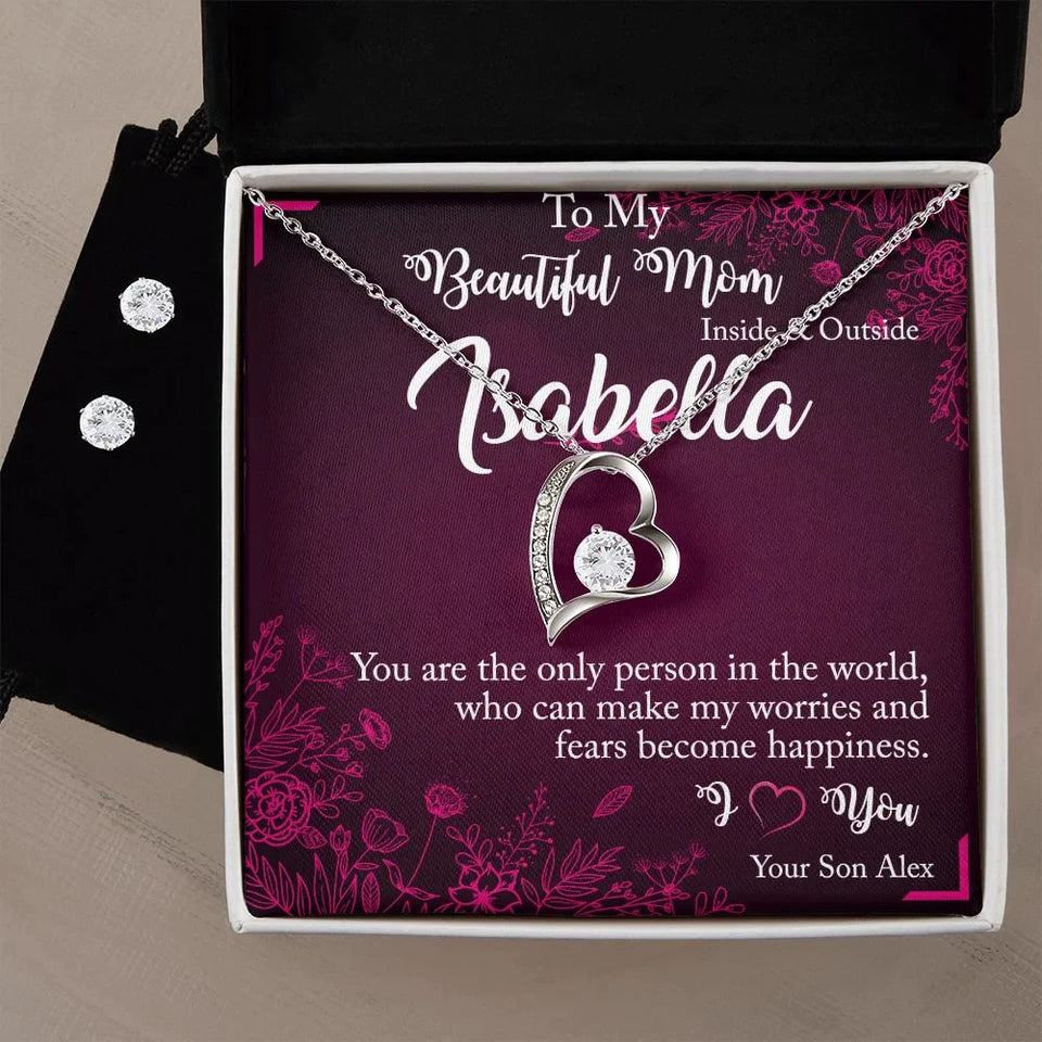 To My Beautiful Mother Forever Love Necklace, Happy Mother's Day Gift
