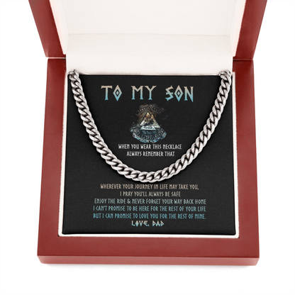 To My Son - I Pray You'll Always Be Safe - Cuban Link Chain Necklace