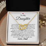 Necklace To Daughter from Dad - You Will Be My Little Girl, Gift for Birthday, Necklace for Daughter, Interlocking Hearts Necklace