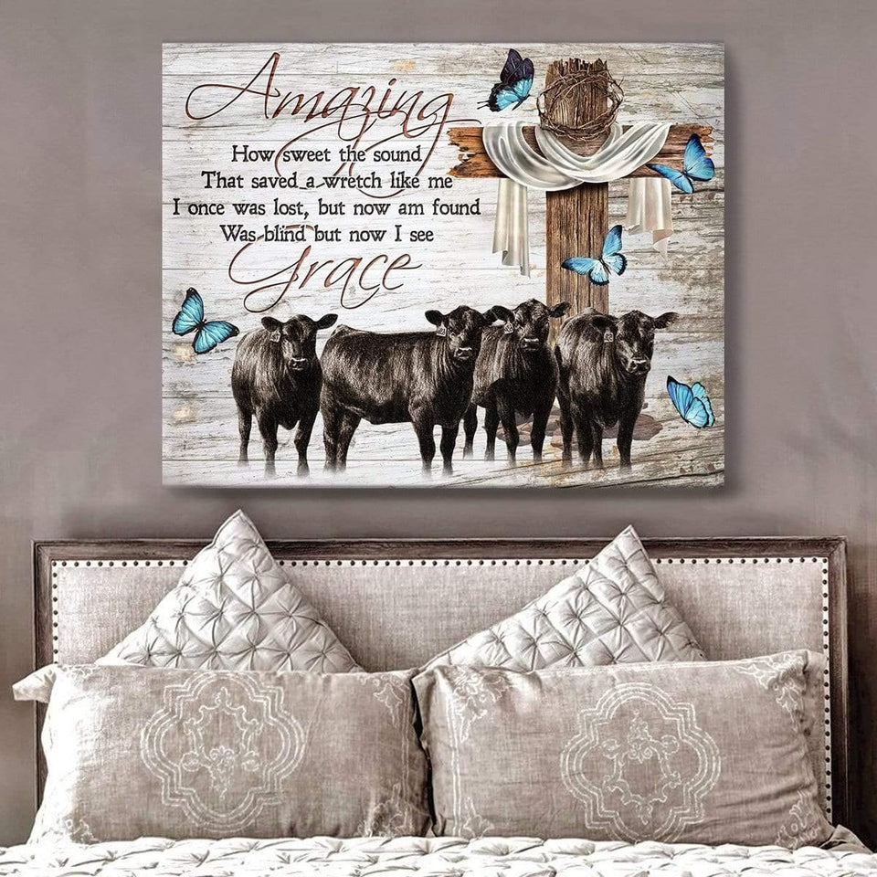 Cow Farm Christian Premium Canvas Wall Art, Wall Decor Visual Art