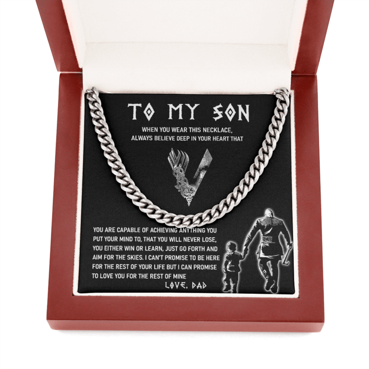 To My Son - Always Believe In Your Heart - Cuban Link Chain Necklace