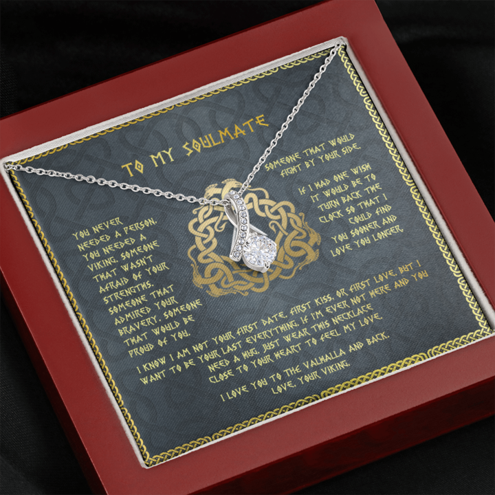 To My Soulmate Necklace - I Love You To The Vahalla And Back Love, You Viking - Alluring Necklace