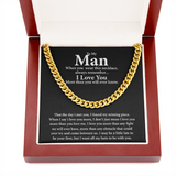 To My Man I Love You More Than You Will Never Know Cuban Link Chain Necklace XL029B