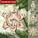 Papa Hands Print Christmas Gift Personalized Ornament
