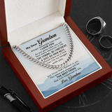 Necklace for Grandson - To My Dear Grandson Necklace from Grandma Always Remember How Much I Love You, Gift for Grandson Cuban Link Chain Necklace XL051N