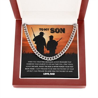 To My Son - Never Forget Your Way Back Home - Cuban Link Chain Necklace