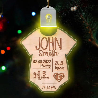 Personalized Baby Birth Stat Christmas Ornaments HB